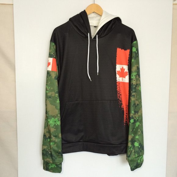 Canadian Army My Watch Never Ends Mens Hooded Pullover XL Black Long Sleeve - Picture 2 of 7
